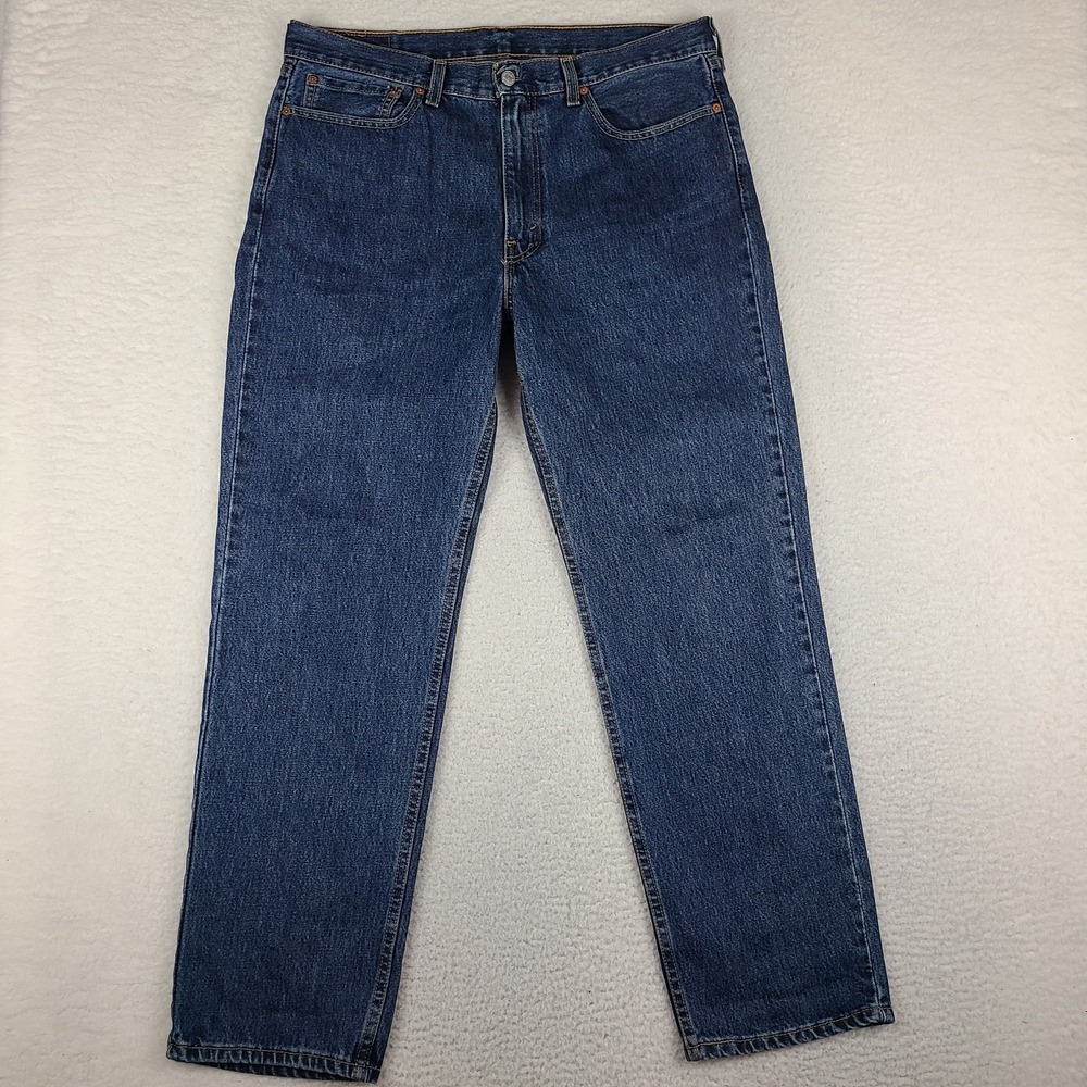 Levi's 550 Jeans Mens 36x32 Blue Relaxed Fit Straight Leg Dark Wash Denim